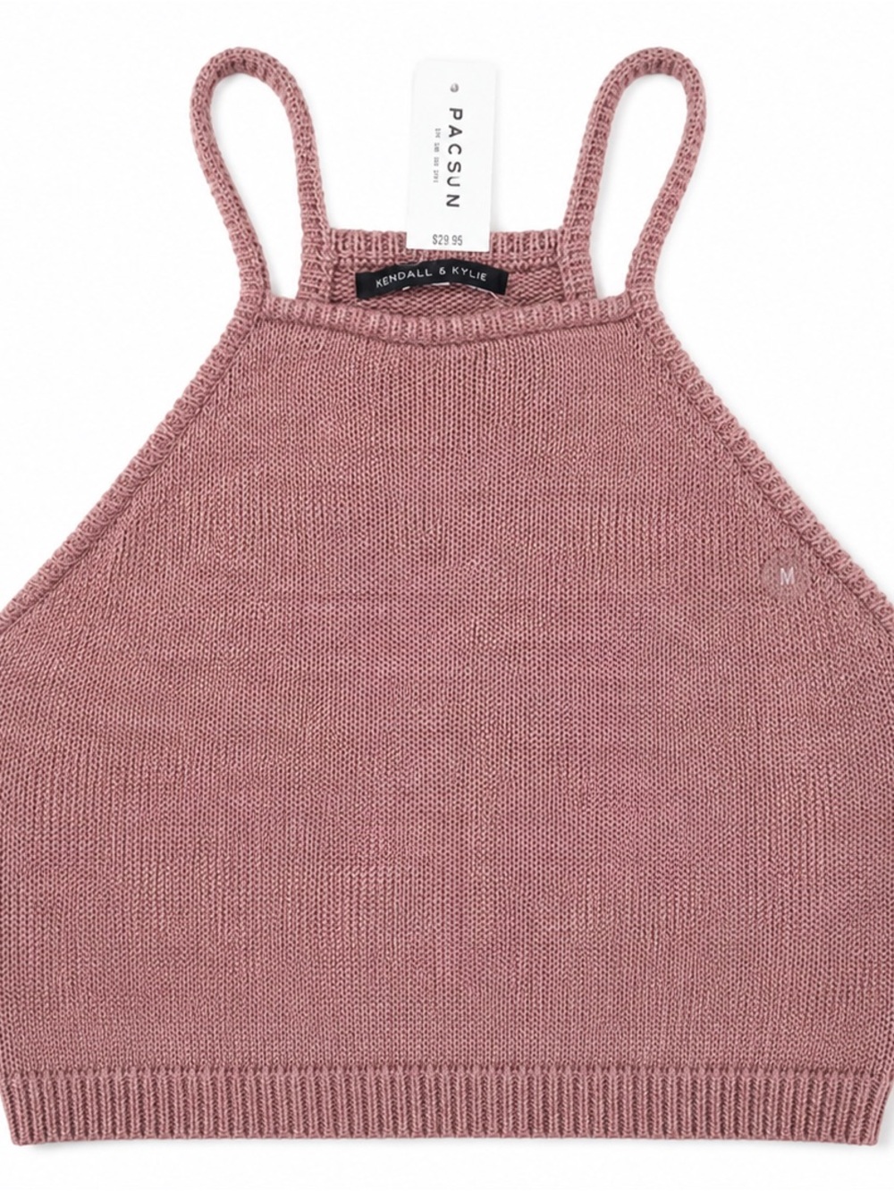 Kendall & Kylie Dusty Rose Knit Halter Camisole Size: M NWT